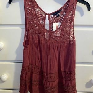 Floral Maroon Tank Top